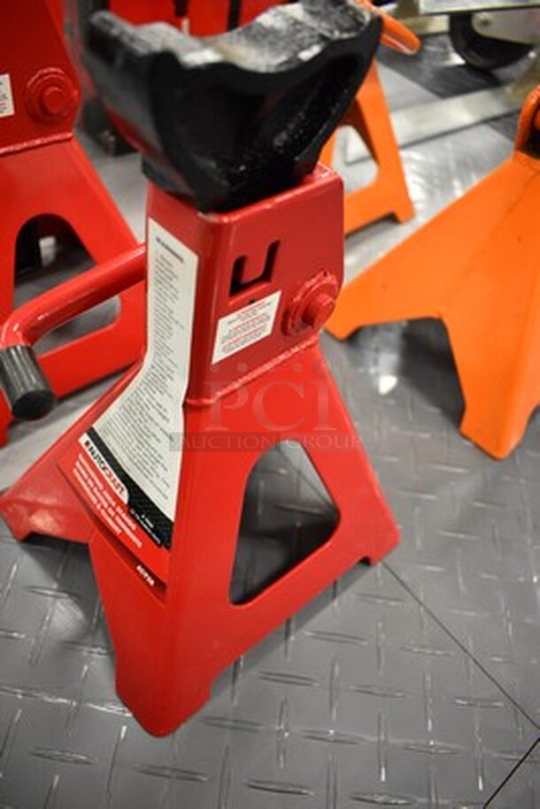 2 Autocraft 3 Ton Ratcheting Jack Stands and 1 box! AC938. 7x7x19. - Image 2 of 6