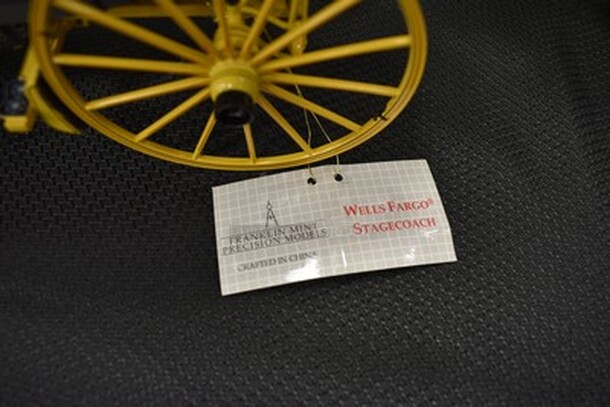 VINTAGE! Franklin Mint Wells Fargo & Co. Overland 1:16 Scale Hand-Crafted Stage Coach! 12x5x7.5 - Image 8 of 8