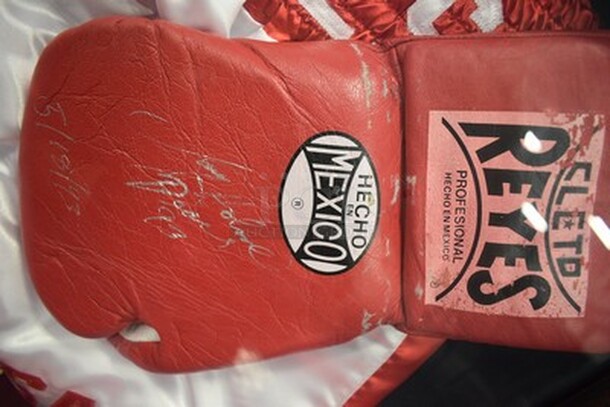 AWESOME! Autographed Larry Holmes Boxing Shorts and Boxing Glove In Black Shadow Box. 21x2x17.5 - Image 7 of 11