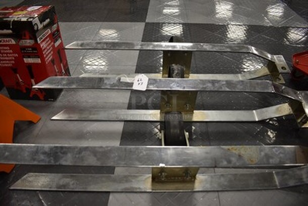 3 Stainless Steel Dollies with Wheels For Lifts. 3x Your Bid! 5x38x8 - Image 1 of 7