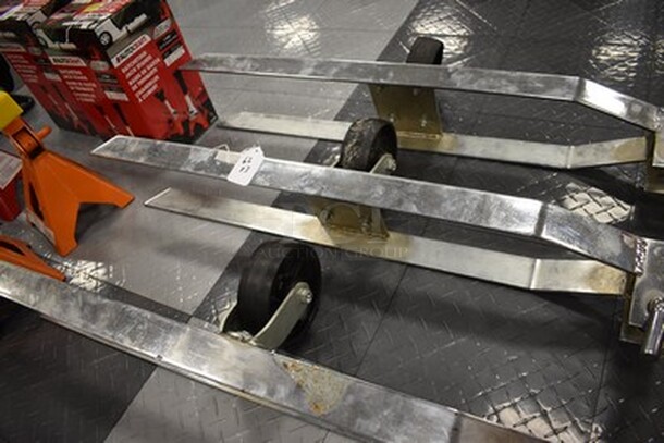 3 Stainless Steel Dollies with Wheels For Lifts. 3x Your Bid! 5x38x8 - Image 2 of 7