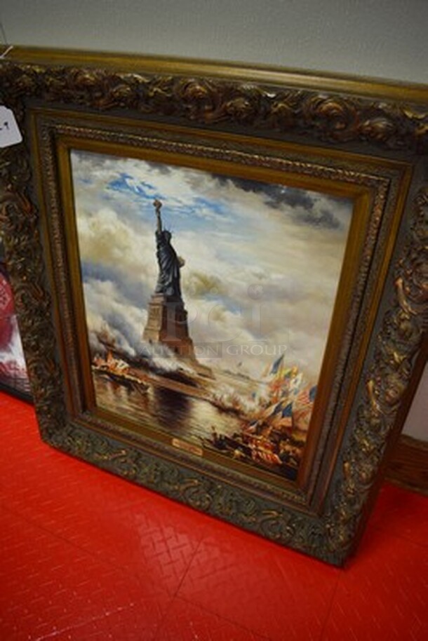 EXQUISITE! Edward Moran State of LIiberty Enlightening The World Painting From Art Dealer Ed Mero! 31x3x36 - Image 2 of 10