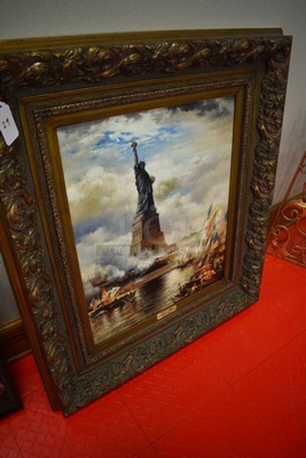 EXQUISITE! Edward Moran State of LIiberty Enlightening The World Painting From Art Dealer Ed Mero! 31x3x36 - Image 3 of 10