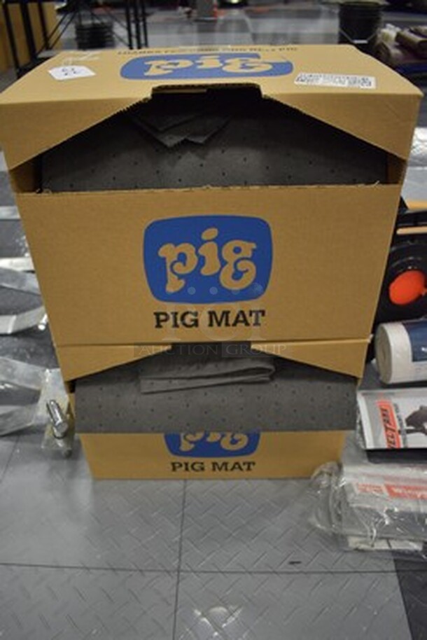2 IN ORIGINAL DISPENSER BOX Pig Absorbent Matt Rolls. Roughly 15