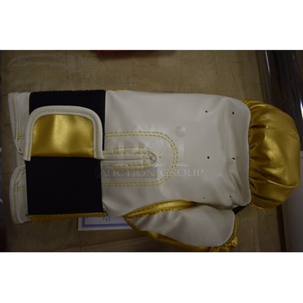 Gold Colored Boxing Glove Signed By Larry Holmes! Comes With Certificate of Authenticity!  - Image 4 of 5