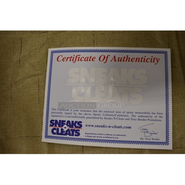 Gold Colored Boxing Glove Signed By Larry Holmes! Comes With Certificate of Authenticity!  - Image 5 of 5