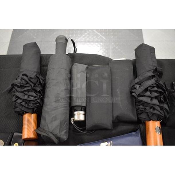 6 Umbrellas Including Leighton Brand and Better Brella. 6x Your Bid!