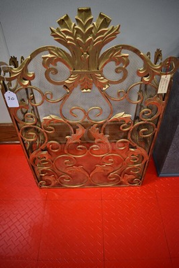 3 Panel Iron Scroll Design Fireplace Screen By Dr. Livingstone I Presume. 46x14x36 - Image 1 of 7
