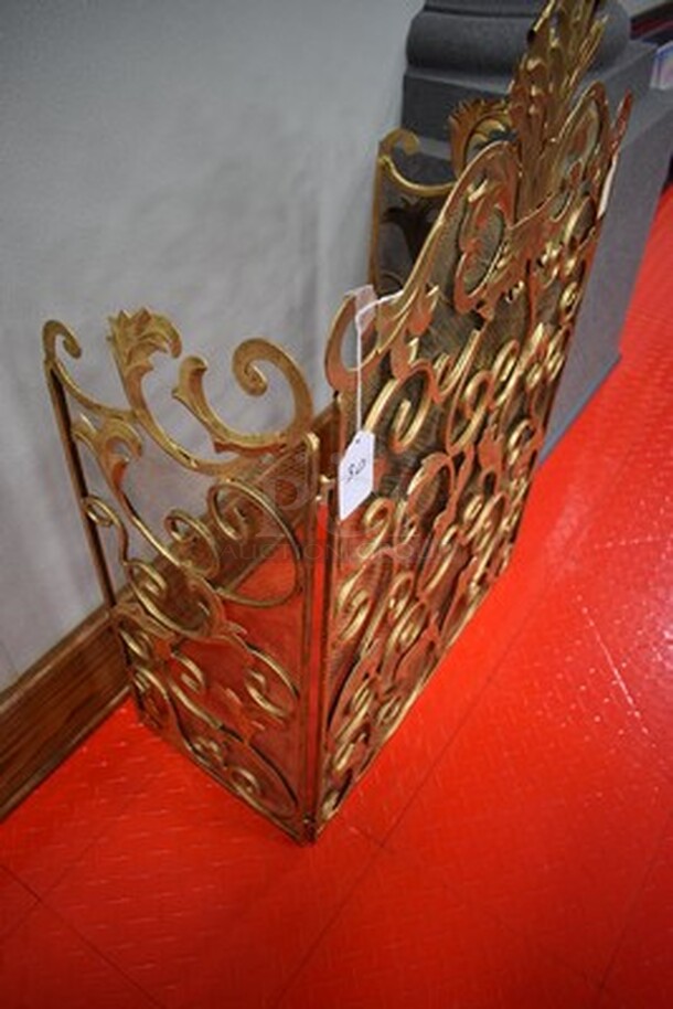 3 Panel Iron Scroll Design Fireplace Screen By Dr. Livingstone I Presume. 46x14x36 - Image 2 of 7