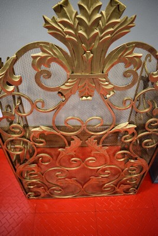 3 Panel Iron Scroll Design Fireplace Screen By Dr. Livingstone I Presume. 46x14x36 - Image 4 of 7