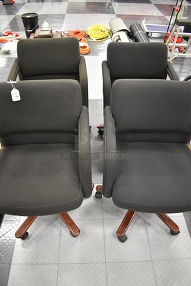 4 Office Chairs on Casters. 4x Your Bid! 