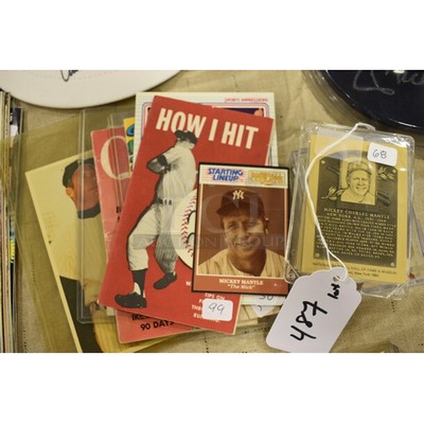 Various Mickey Mantle Sports Memorabilia Including Trading Cards! All In One Money! 