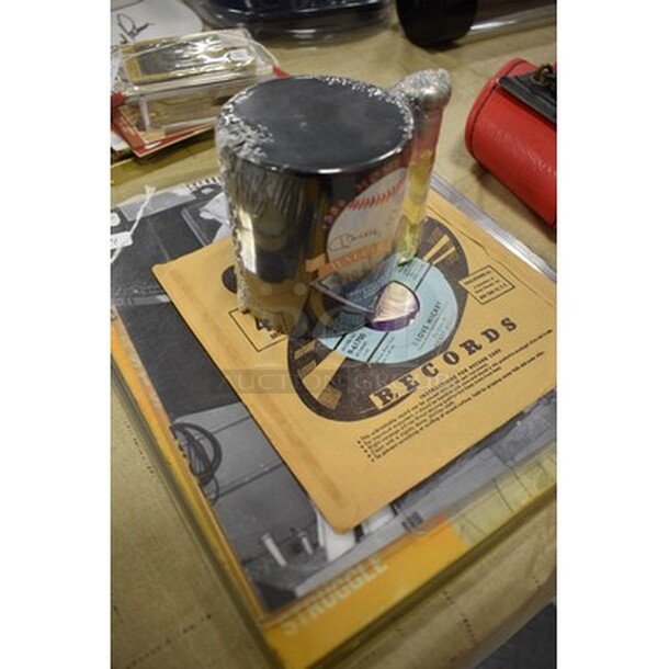 Lot Of Various Mickey Mantle Sports Memorbila! Includes Mickey Mantle Coffee Mug, Mickey Mantle's Holiday Inn Letter Head, and Record! All In One Money! - Image 3 of 8