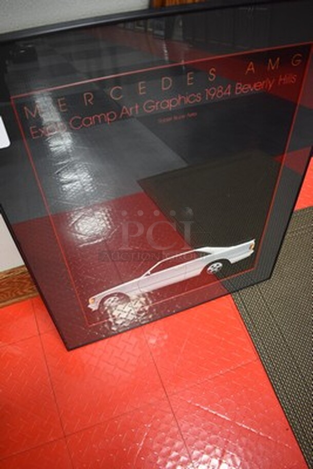 1984 Mercedes AMG Expo Camp Art Graphics Picture in Black Frame! 28x1x24