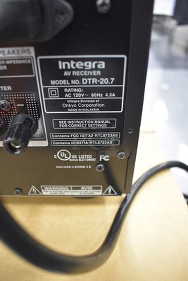 AWESOME! Integra DTR-20.7 AV Receiver With Remote and Original Box. 17x11x7. Tested and Working! - Image 6 of 7