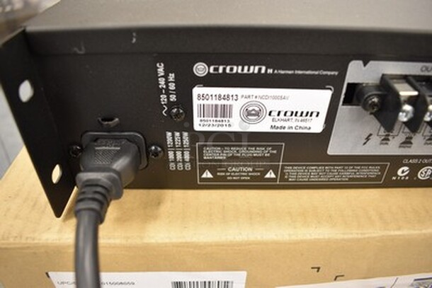Crown CDi1000 Power Amplifier. 120-240 VAC, 50/60Hz. 19x12x3. Tested and Working! - Image 5 of 7