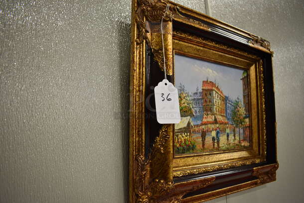 BEATUIFUL! Oil Painting Of Market With Artist's Autograph From Art Dealer Ed Mero! . 17x3x15 - Image 3 of 11