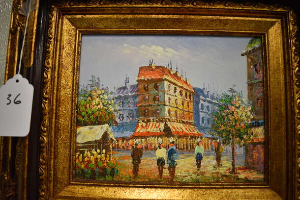 BEATUIFUL! Oil Painting Of Market With Artist's Autograph From Art Dealer Ed Mero! . 17x3x15 - Image 4 of 11