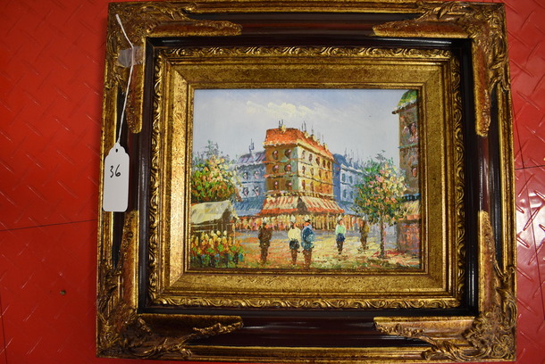 BEATUIFUL! Oil Painting Of Market With Artist's Autograph From Art Dealer Ed Mero! . 17x3x15 - Image 6 of 11