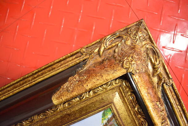 BEATUIFUL! Oil Painting Of Market With Artist's Autograph From Art Dealer Ed Mero! . 17x3x15 - Image 7 of 11