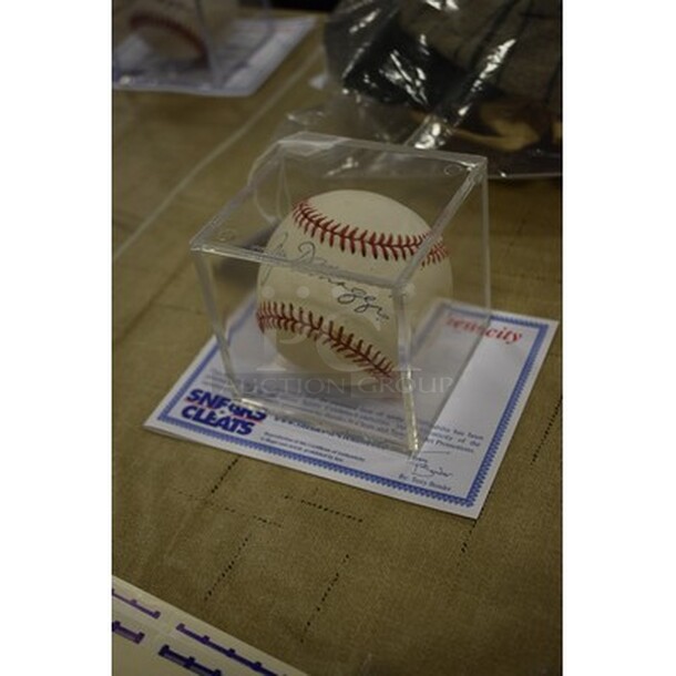 AWESOME! Baseball Autographed By Joe DiMaggio. With Baseball Display Case. Comes With Certificate of Authenticity! - Image 2 of 6