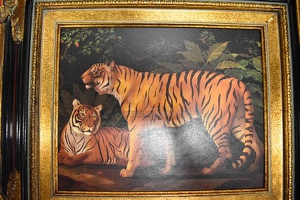 Uttermost Company Lion Painting in Black and Gold Frame From Art Dealer Ed Mero! 15x2x13 - Image 6 of 6