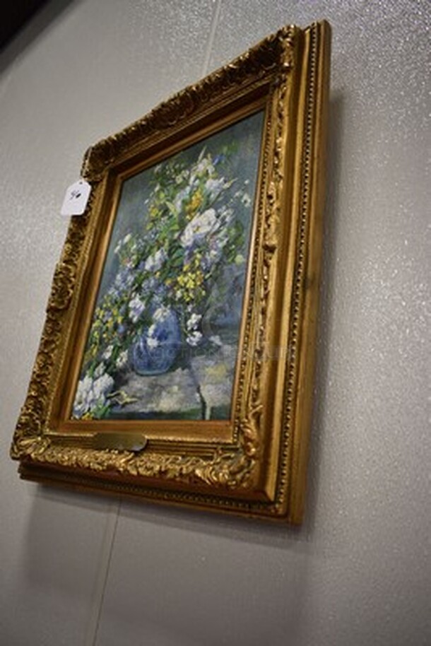 STUNNING! Painting of Pierre Auguste Renoir's Spring Bouquet in Gold Frame From Art Dealer Ed Mero! 18x3x24. - Image 2 of 8