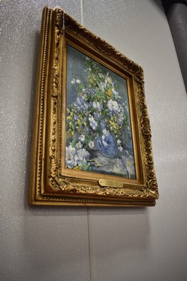 STUNNING! Painting of Pierre Auguste Renoir's Spring Bouquet in Gold Frame From Art Dealer Ed Mero! 18x3x24. - Image 3 of 8