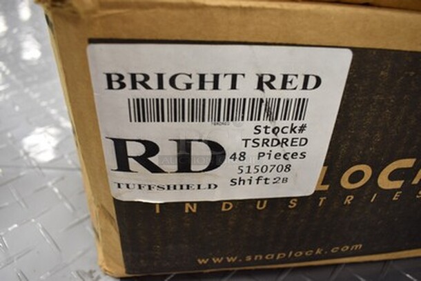 ALL IN ONE MONEY! 2 BRAND NEW BOXES! Bright Red Snaplock Flooring. Approx 17 24x24 Sections - Image 2 of 3