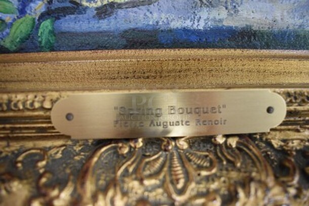 STUNNING! Painting of Pierre Auguste Renoir's Spring Bouquet in Gold Frame From Art Dealer Ed Mero! 18x3x24. - Image 6 of 8