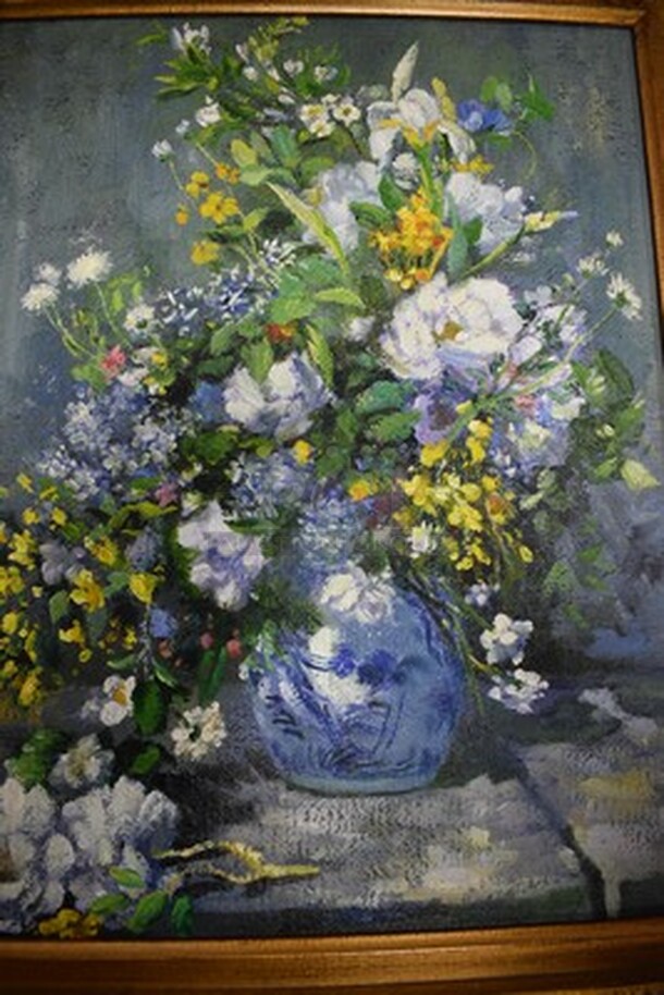 STUNNING! Painting of Pierre Auguste Renoir's Spring Bouquet in Gold Frame From Art Dealer Ed Mero! 18x3x24. - Image 7 of 8