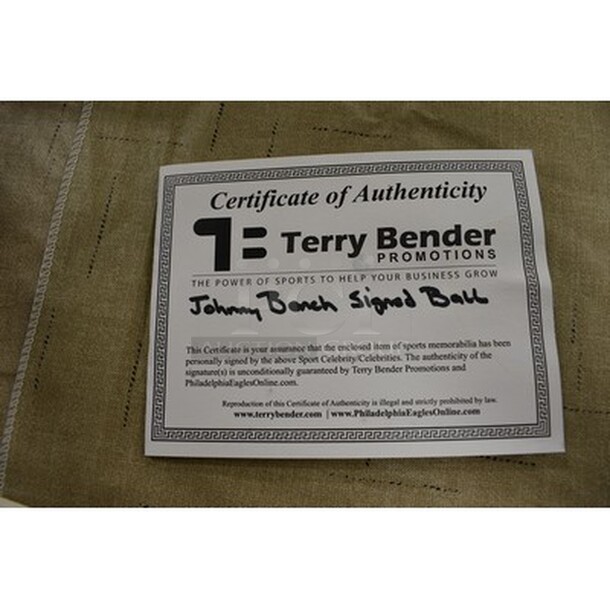AWESOME! Baseball Autographed By Johnny Bench. Comes With Certificate of Authenticity! - Image 7 of 7