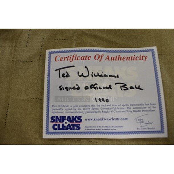 AWESOME! Baseball Autographed By Ted Williams. Comes With Certificate of Authenticity! - Image 6 of 6