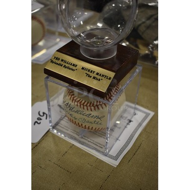 AWESOME! Baseball Autographed By Ted Williams And Mickey Mantle With Extra Baseball Display Case. Comes With COA! - Image 2 of 6