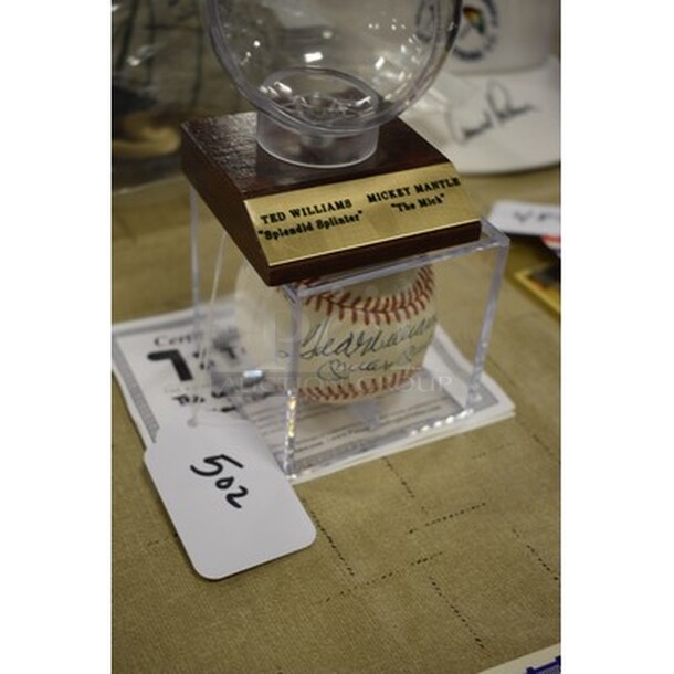AWESOME! Baseball Autographed By Ted Williams And Mickey Mantle With Extra Baseball Display Case. Comes With COA! - Image 3 of 6