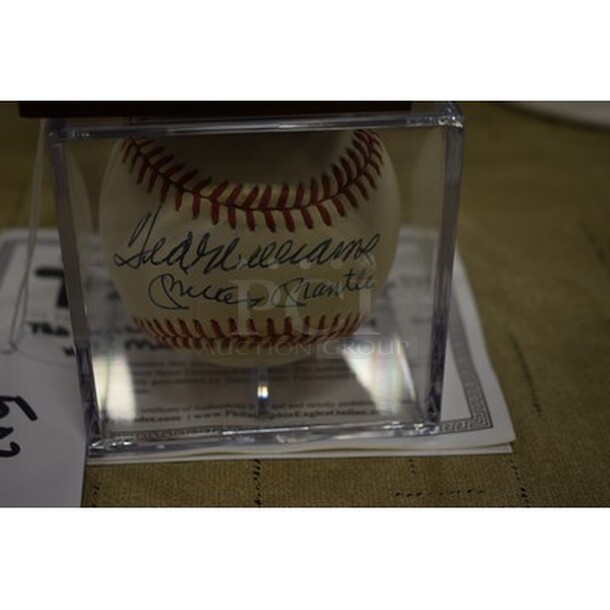 AWESOME! Baseball Autographed By Ted Williams And Mickey Mantle With Extra Baseball Display Case. Comes With COA! - Image 4 of 6