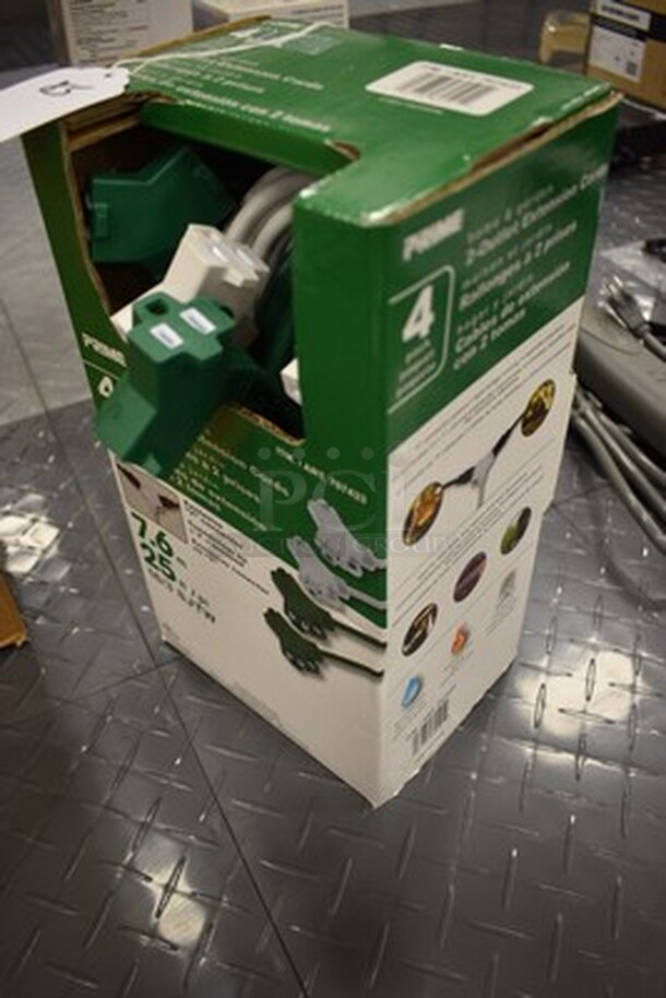 BRAND NEW IN BOX! Prime Brand 4 Pack of 25ft 2-Outlet Extension Cords! - Image 2 of 4