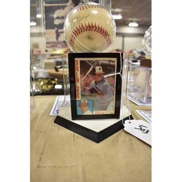 AMAZING! Cal Ripkin Autographed Baseball With Rookie Card. Comes With Certificate Of Authenticity!  - Image 1 of 6