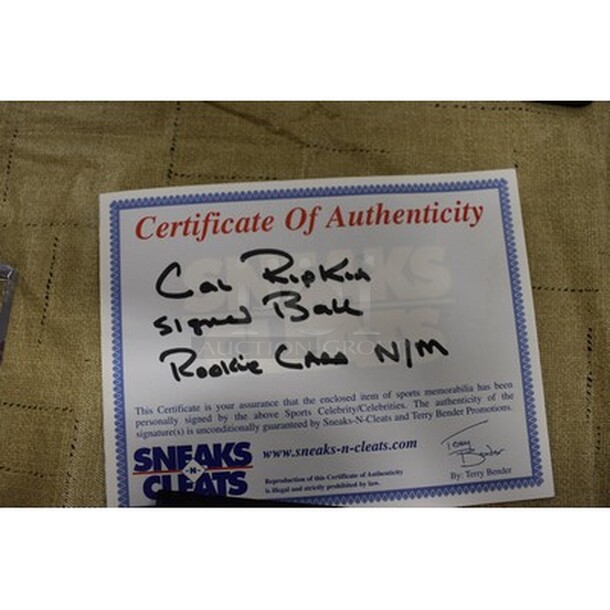 AMAZING! Cal Ripkin Autographed Baseball With Rookie Card. Comes With Certificate Of Authenticity!  - Image 6 of 6