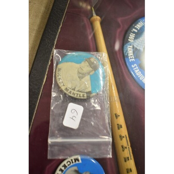 Various Mickey Mantle Sports Memorabilia! Includes Pin and Miniature Baseball Bat. All In One Money! - Image 3 of 4
