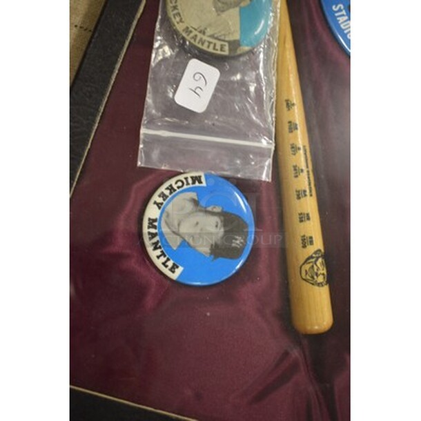 Various Mickey Mantle Sports Memorabilia! Includes Pin and Miniature Baseball Bat. All In One Money! - Image 4 of 4