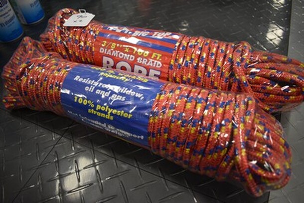 2 NEVER USED Big Top Brand 100ft Diamond Braid Rope! 3/8" by 100ft. 2x Your Bid! - Image 2 of 4