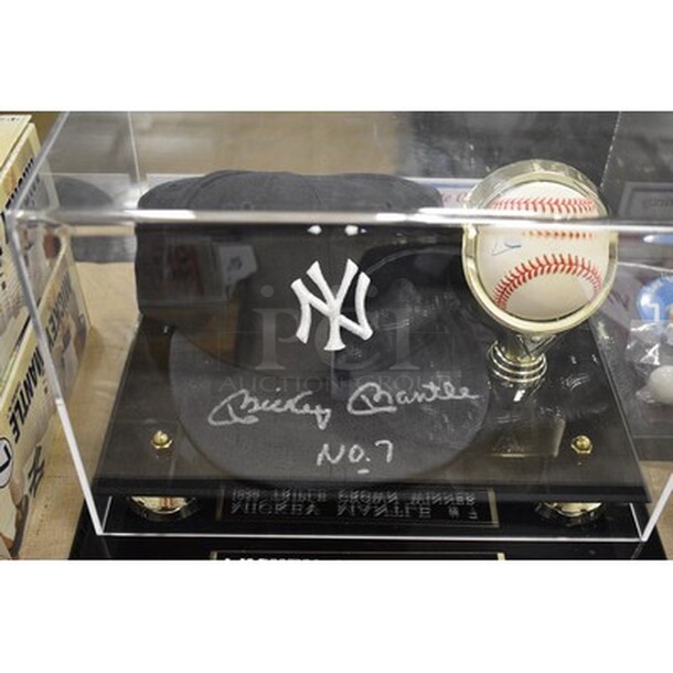 Autographed Mickey Mantle 1956 Triple Crown Winner Yankees Hat and Baseball. Comes With Certificate of Authenticity!  - Image 4 of 6