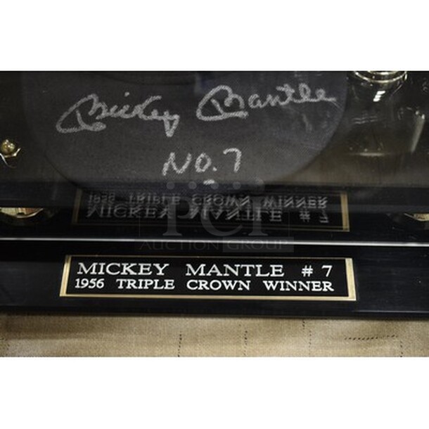 Autographed Mickey Mantle 1956 Triple Crown Winner Yankees Hat and Baseball. Comes With Certificate of Authenticity!  - Image 5 of 6