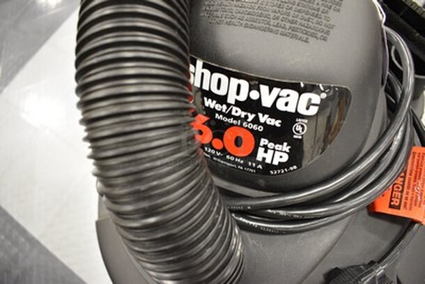 16 Gallon Wet/Dry Shop Vac Model 6060 on Wheels. Comes With Various Attachments. 120V, 60HZ. 14x14x47. Tested and Working! - Image 3 of 8