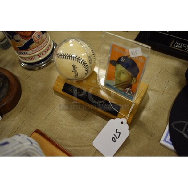 Mickey Mantle Baseball And Trading Card In Display Case! - Image 2 of 5