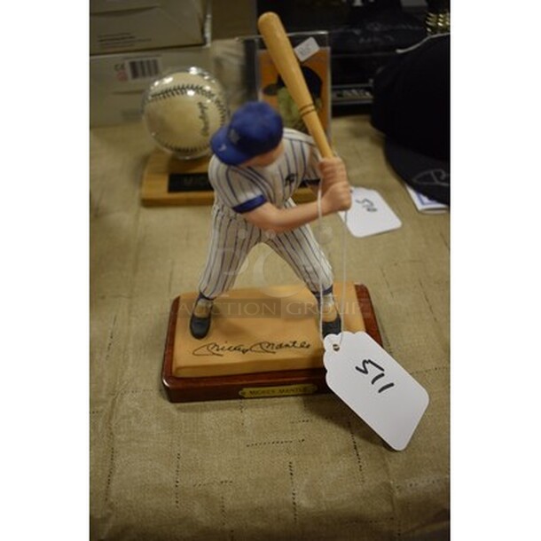 Mickey Mantle Figurine With Signature! - Image 1 of 5