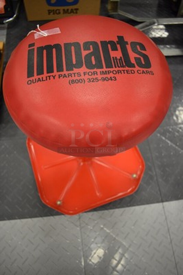 Imparts Orange Mechanic Bench On Wheels! Goes as High as 20in. 14x14x16