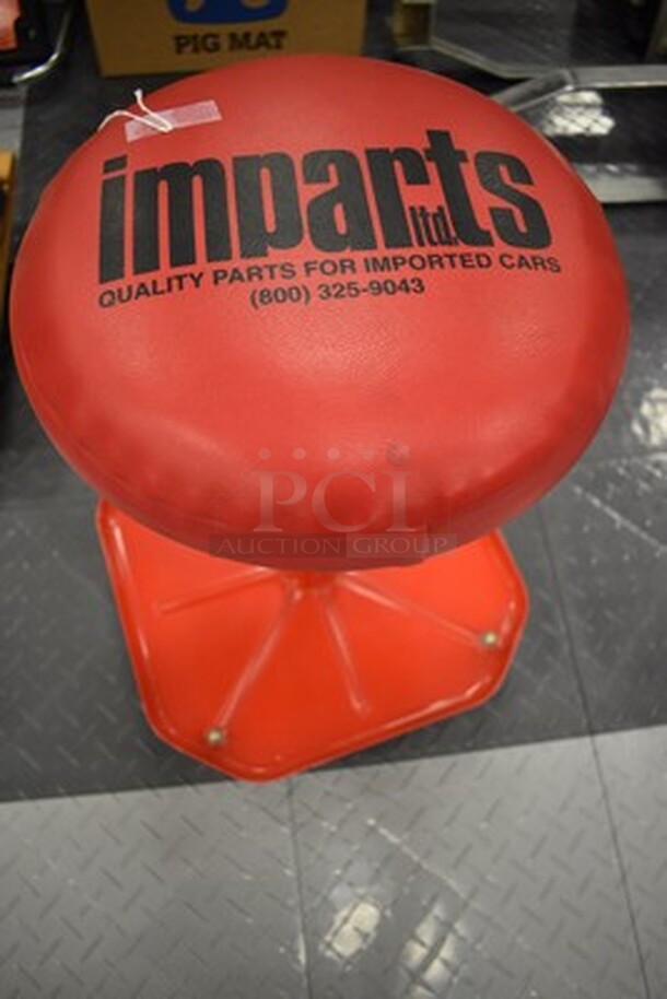 Imparts Orange Mechanic Bench On Wheels! Goes as High as 20in. 14x14x16 - Image 1 of 3