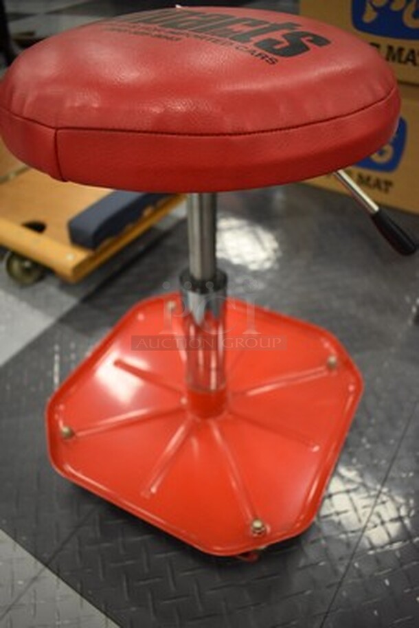 Imparts Orange Mechanic Bench On Wheels! Goes as High as 20in. 14x14x16 - Image 2 of 3